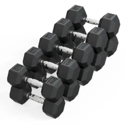 Pares de 1 a 10kg Halteres Sextavados Injetados (Pegada Cromada)