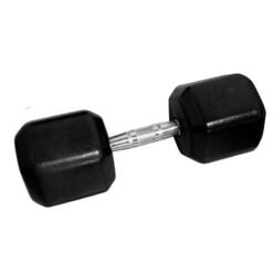 Dumbbell Sextavado Texturizado (Pegada Cromada)